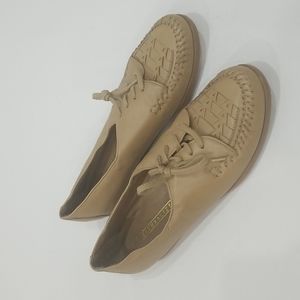 Naturalizer Tan Leather Lace Up Comfort Loafers